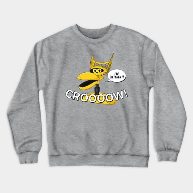 MST3K Crow "Croooow!" and "I'm Different" Crewneck Sweatshirt by Pandoramonium